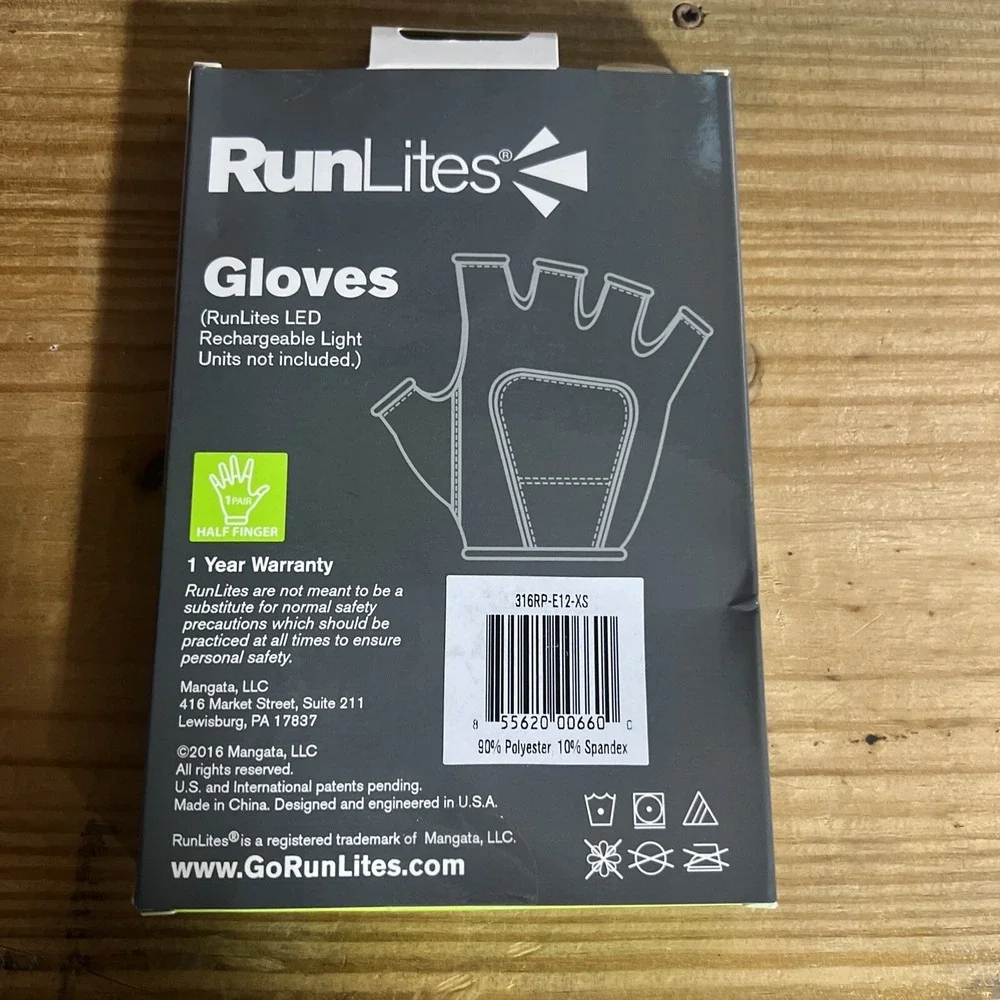 RunLites Pink Purple Striped Half Finger‎ Running Glove Size XS With Lights